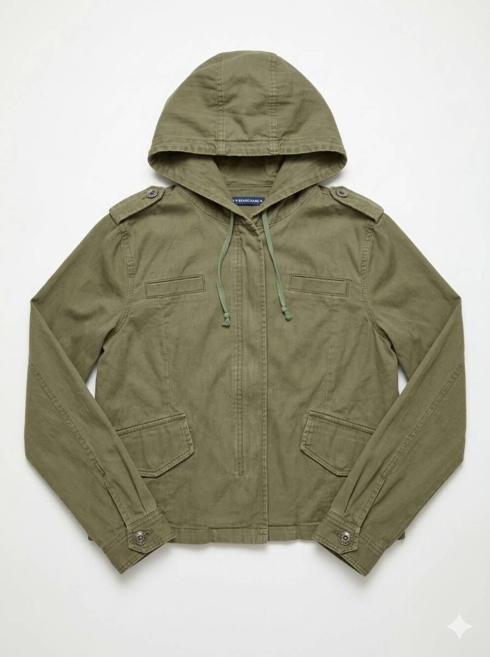 🇬🇪🍑Brandi Melville Olive Hailey Lightweight Cropped Utility Jacket Medium